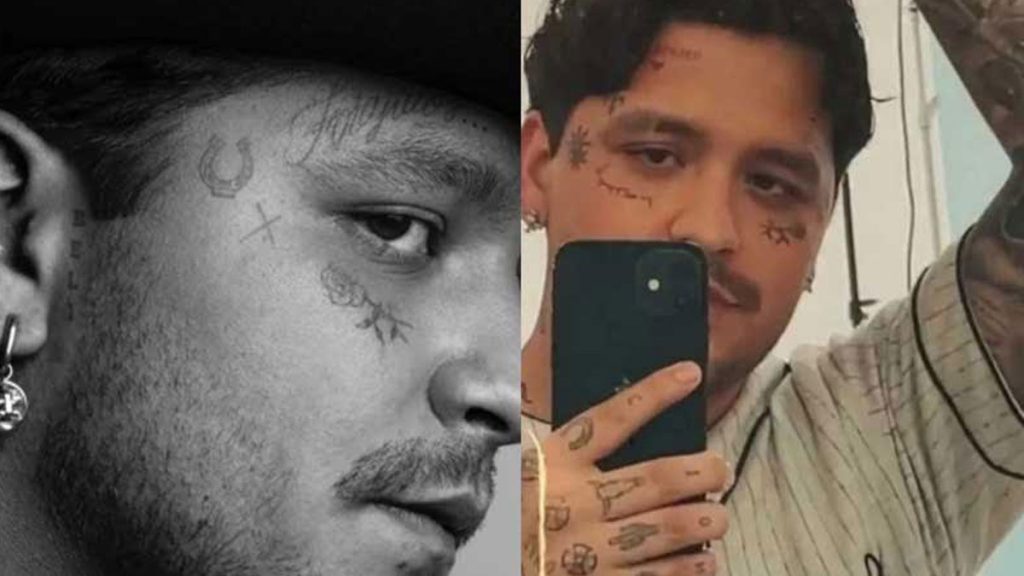 Christian Nodal se vuelve a tatuar la cara